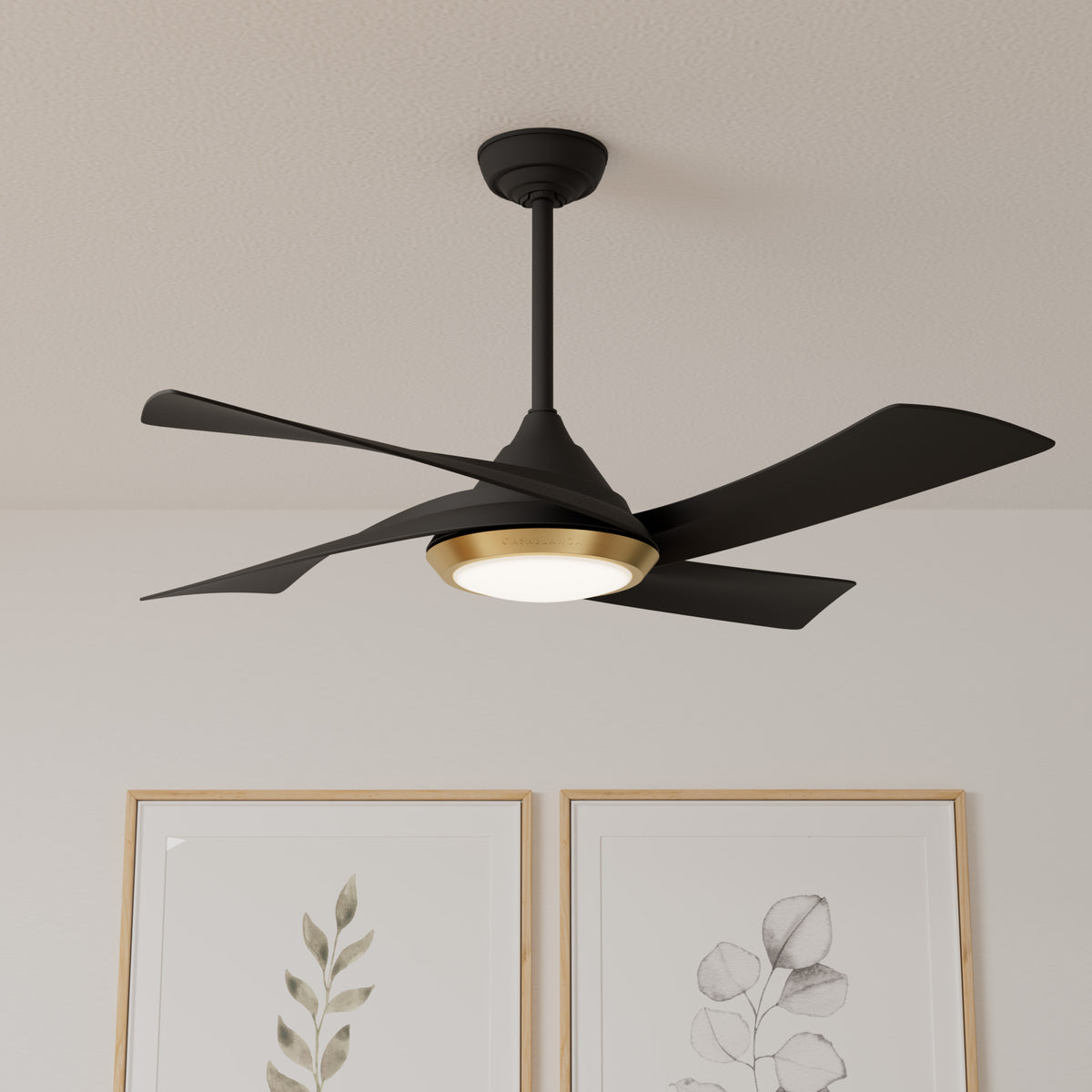 Casablanca 52 inch Vespucci ENERGY STAR® Matte Black Damp Rated Ceiling Fan with LED Light Kit and Wall Control and Handheld Remote