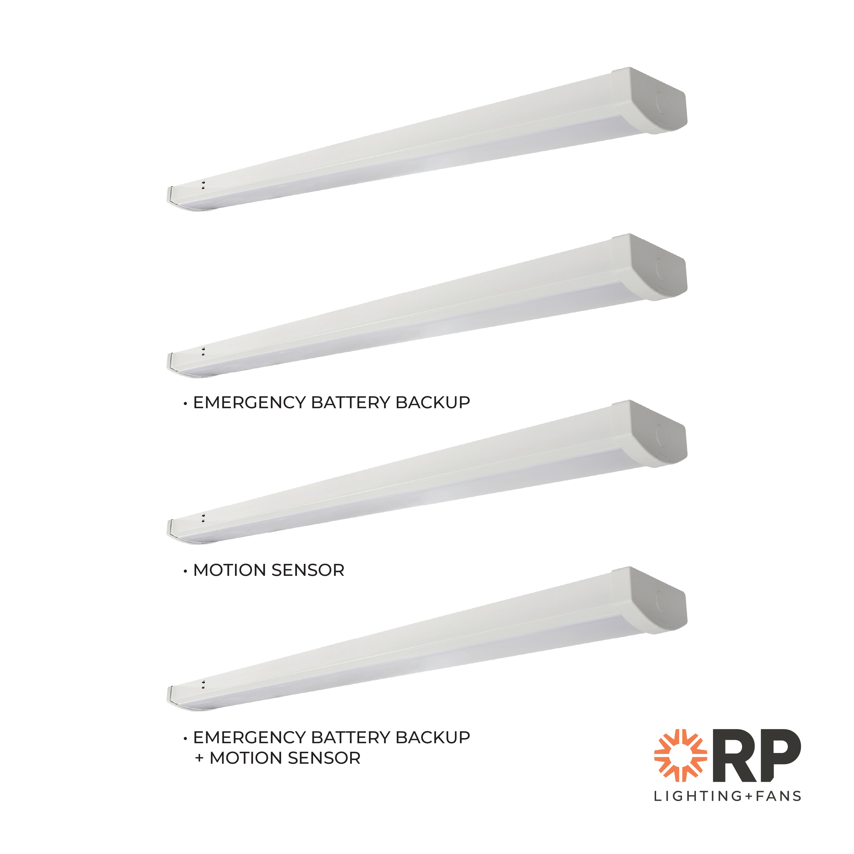 4-foot White Wrap Linear Light with 3-CCT Selectable White and Emergency Battery Backup