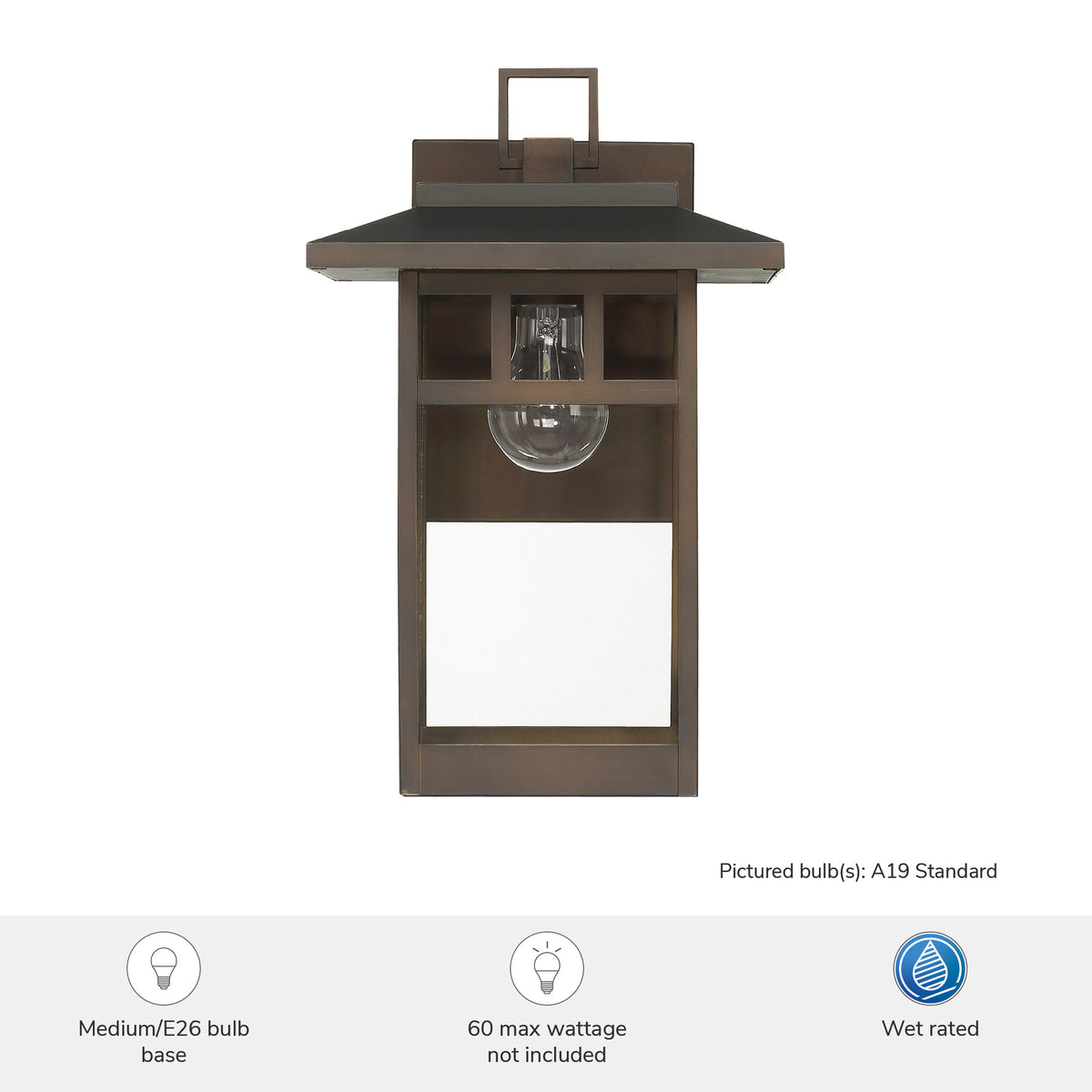 Yancy House 14-inch 1-light Matte Bronze Outdoor Wall Light with Clear Glass
