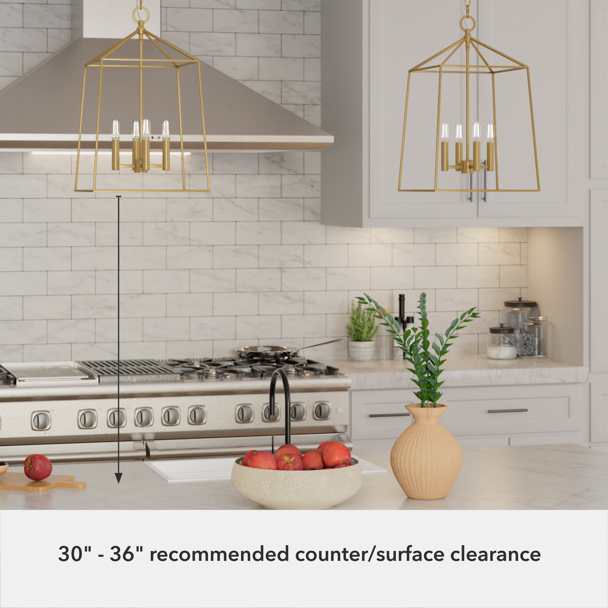Fair Oaks 13-inch 4-light Luxe Gold Lantern Pendant