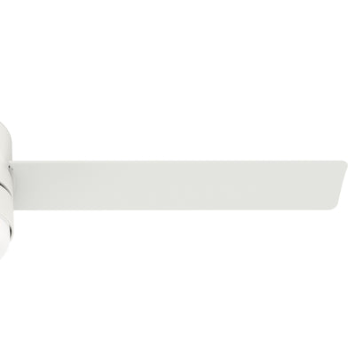 52 inch Gilmour Matte White Low Profile Damp Rated Ceiling Fan with LED Light Kit and Handheld Remote