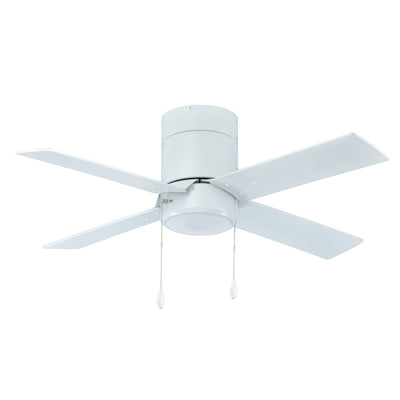 52 Inch Metalis AC White Indoor Ceiling Fan 4-Blade Reversible