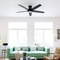 52 inch Zayden Matte Black Ceiling Fan with LED Light Kit and Handheld Remote