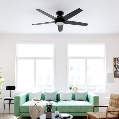 52 inch Zayden Matte Black Ceiling Fan with LED Light Kit and Handheld Remote
