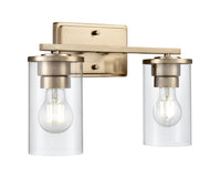 14-inch Verlana Modern Gold 2-Light Clear Glass Bathroom Vanity Light
