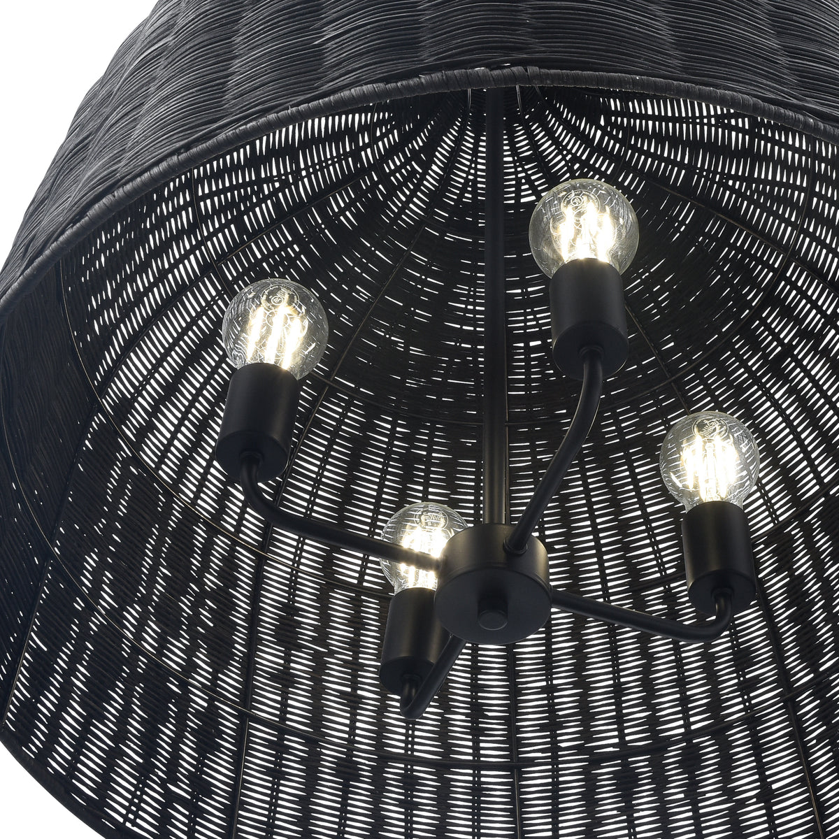 22.5'' Elise Matte Black 4 Light Pendant