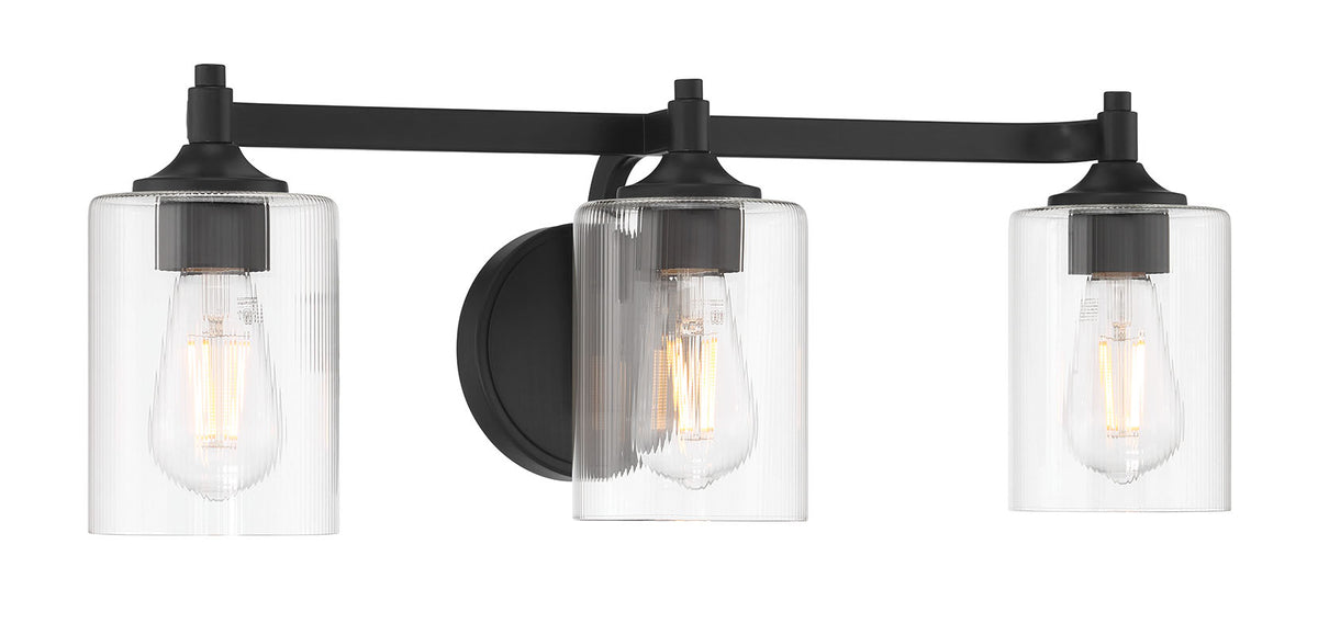 23.75'' Ryehouse Matte Black 3 Light Bath Vanity