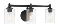 23.75'' Ryehouse Matte Black 3 Light Bath Vanity