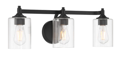 23.75'' Ryehouse Matte Black 3 Light Bath Vanity