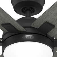 52 inch Georgetown ENERGY STAR® HunterExpress Matte Black Ceiling Fan with LED Light Kit and Handheld Remote