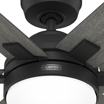 52 inch Georgetown ENERGY STAR® HunterExpress Matte Black Ceiling Fan with LED Light Kit and Handheld Remote