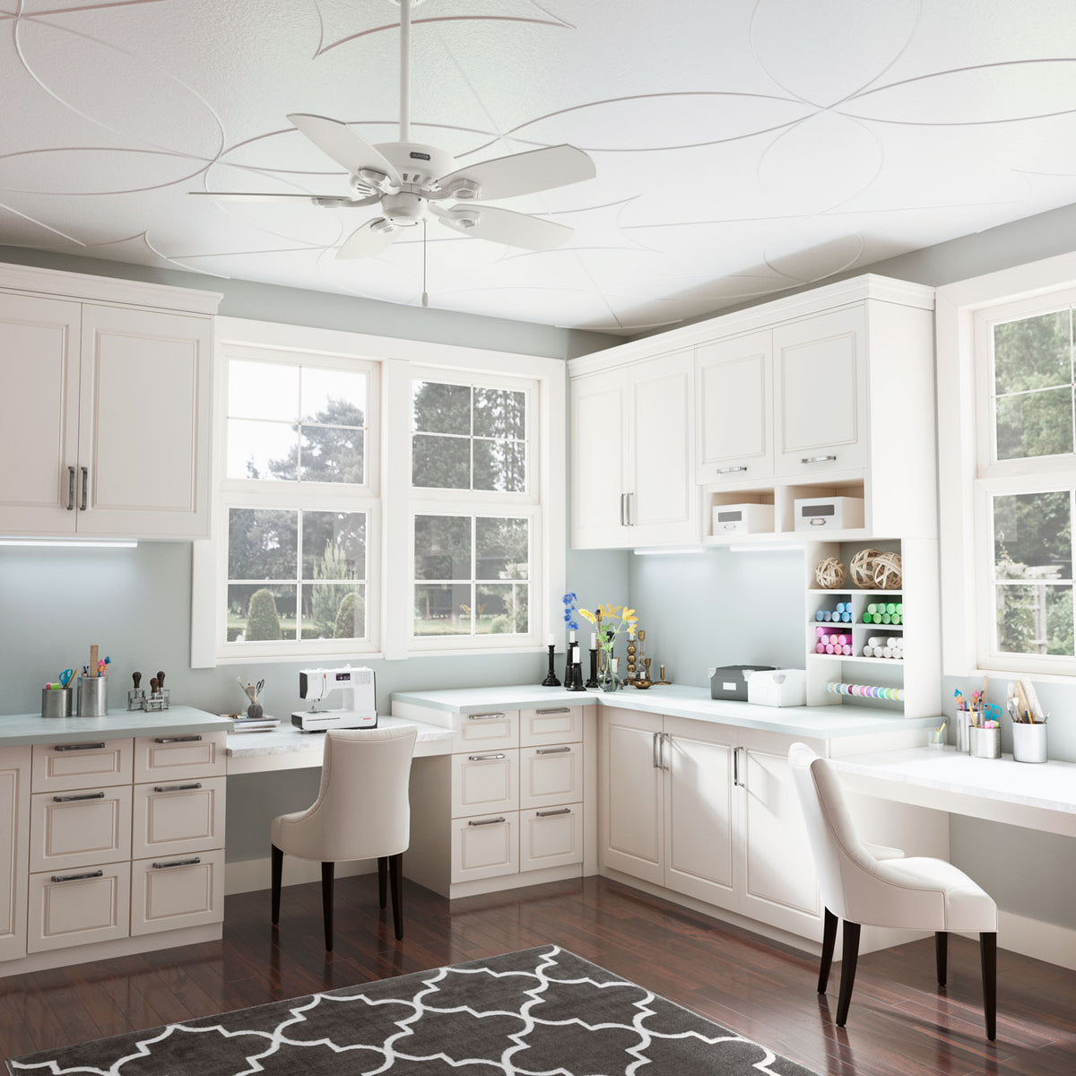 42 inch Builder Elite Fresh White Ceiling Fan and Pull Chain