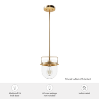 Karloff 7.5-inch 1-light Alturas Gold Lantern Pendant with Clear Glass