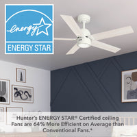 52 inch Erling ENERGY STAR® Fresh White Ceiling Fan with LED Light Kit and Handheld Remote
