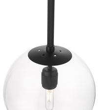 12-inch Kairo Matte Black 1-Light Clear Glass Pendant Light