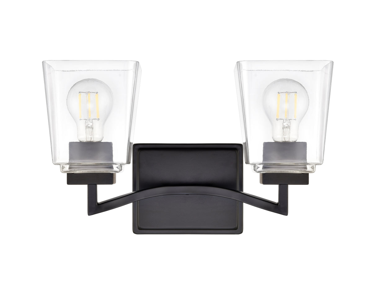 14'' Avenna Matte Black 2 Light Bath Vanity