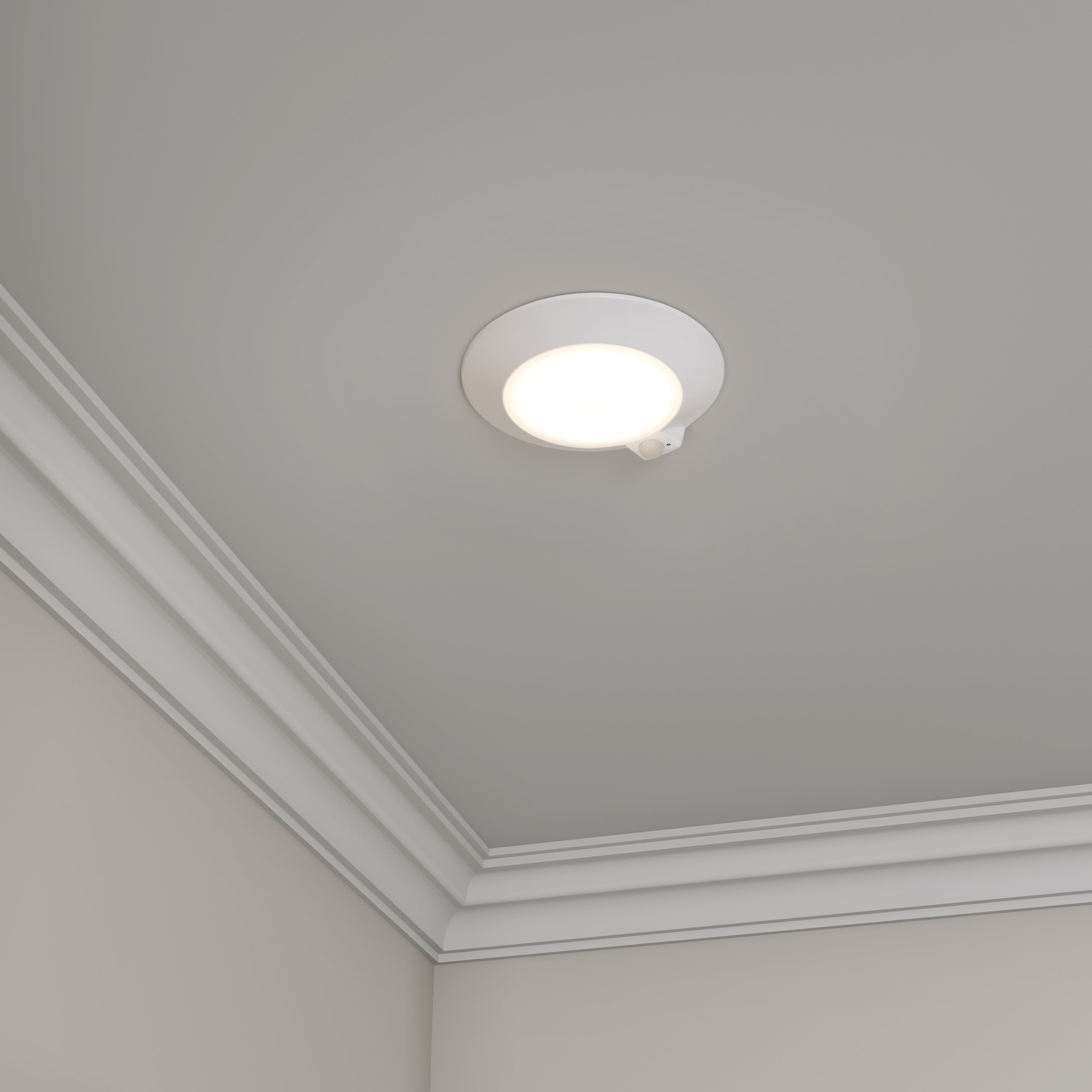 6-inch White Wall Light with 5-CCT Selectable White, 14W Output and Motion Sensor