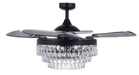 48 Inch Antique Black Retractable Blade Ceiling Fan