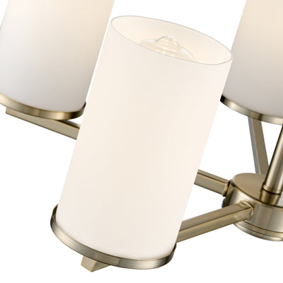 24-inch Verlana Modern Gold 5-Light Etched White Glass Chandelier