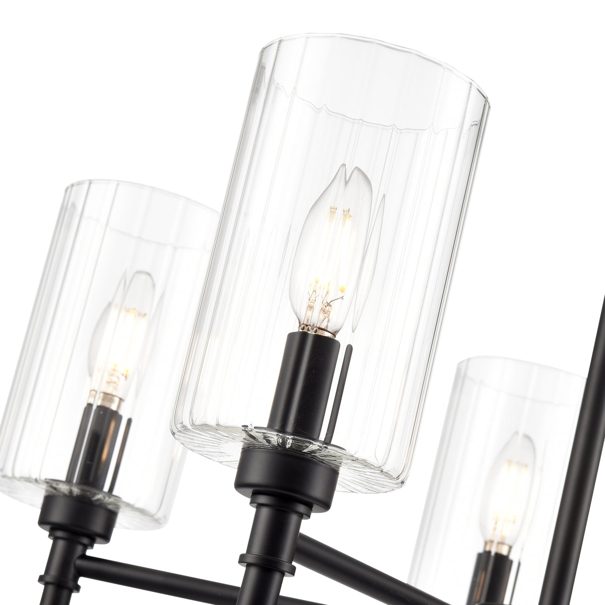 22'' Chastine Matte Black 5 Light Chandelier