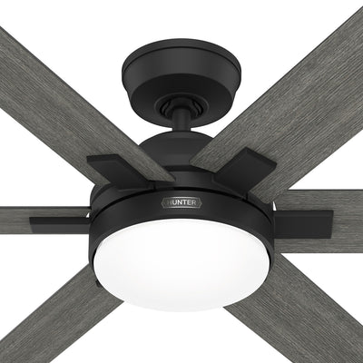 52 inch Georgetown ENERGY STAR® HunterExpress Matte Black Ceiling Fan with LED Light Kit and Handheld Remote