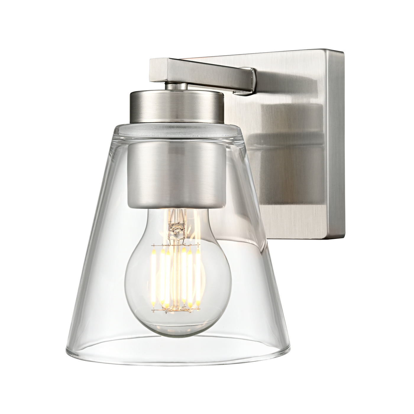 6.75-inch Strayhan Brushed Nickel 1-Light Clear Glass Wall Sconce