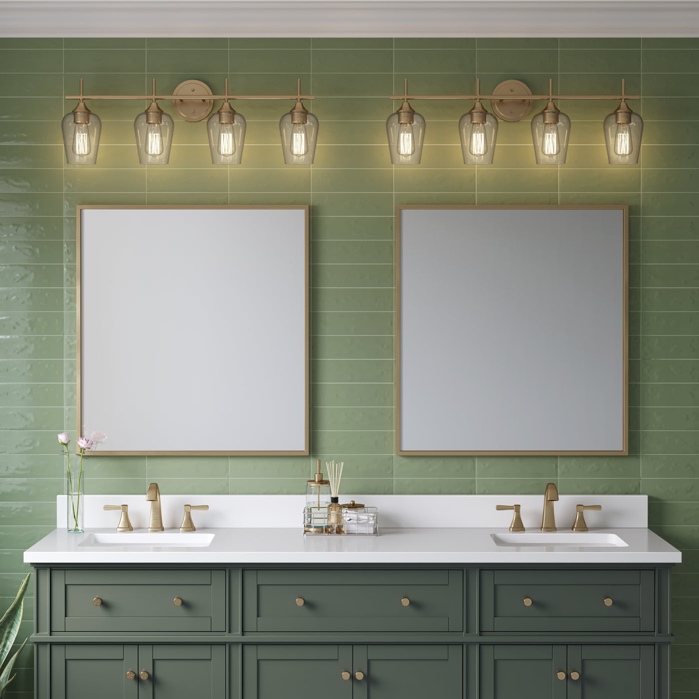 31'' Ashford Modern Gold 4 Light Bath Vanity