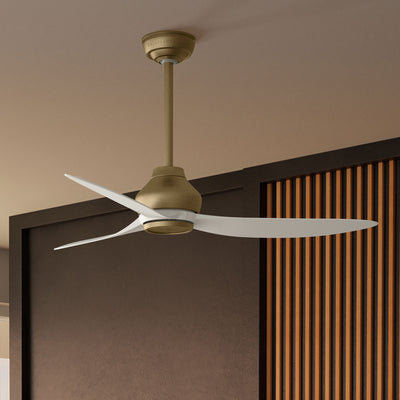 Casablanca 52 inch Eyla ENERGY STAR® Luxe Gold Damp Rated Ceiling Fan and Wall Control and Handheld Remote