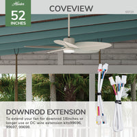 Casablanca 52 inch Coveview ENERGY STAR® Cream Damp Rated Ceiling Fan with LED Light Kit and Wall Control and Handheld Remote