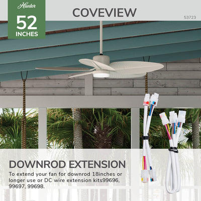 Casablanca 52 inch Coveview ENERGY STAR® Cream Damp Rated Ceiling Fan with LED Light Kit and Wall Control and Handheld Remote