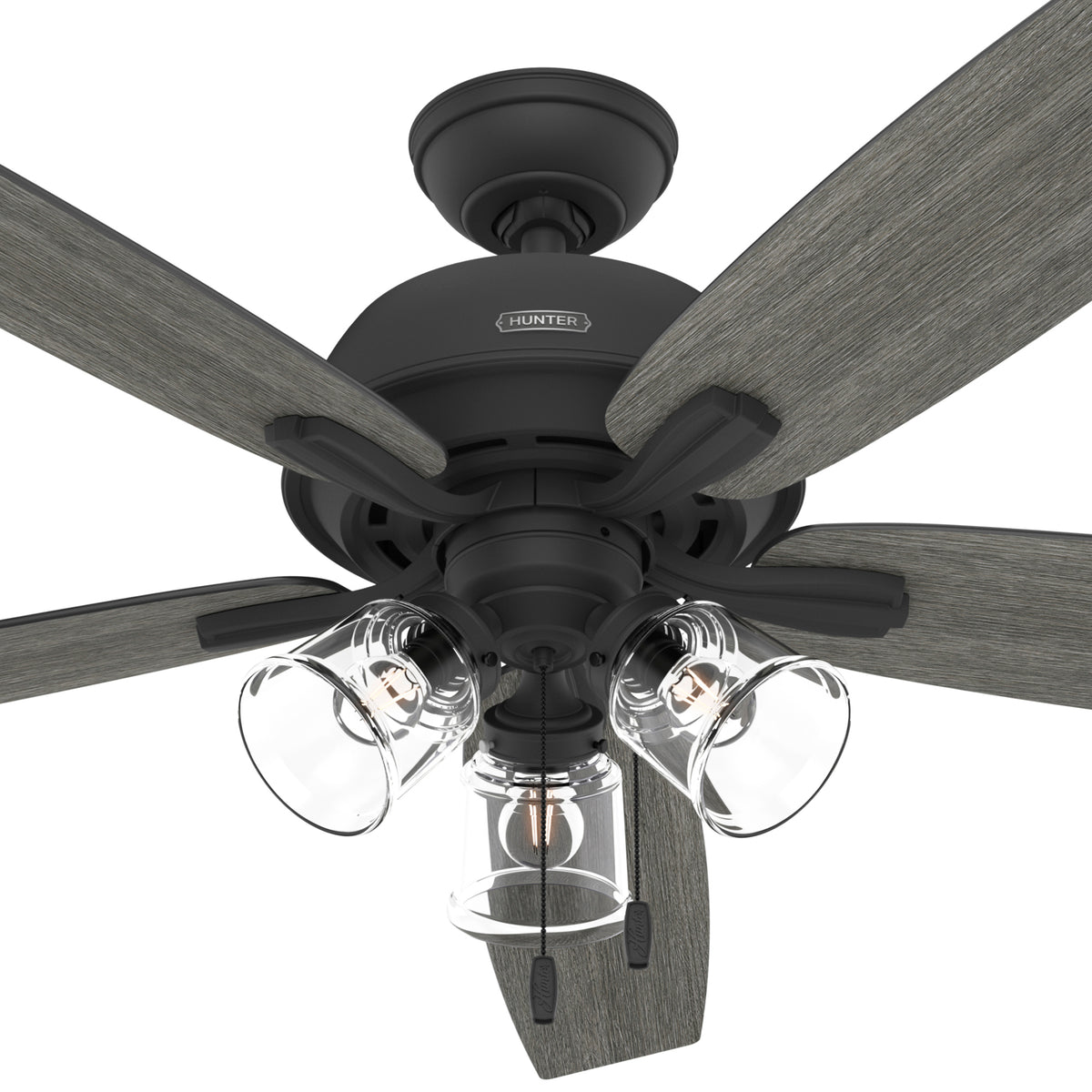 60 inch Dondra ENERGY STAR® Matte Black Ceiling Fan with LED Light Kit and Pull Chain