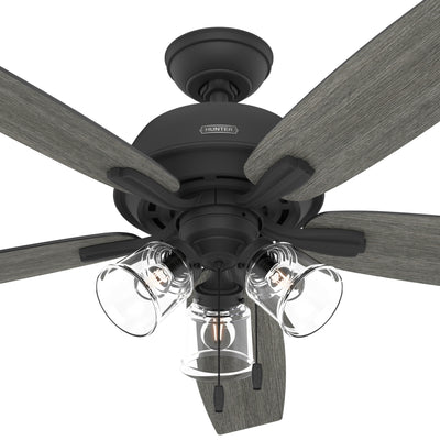 60 inch Dondra ENERGY STAR® Matte Black Ceiling Fan with LED Light Kit and Pull Chain