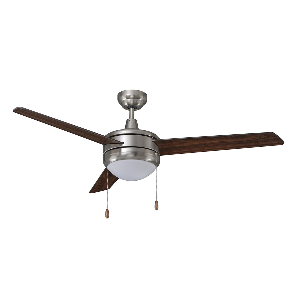 50 Inch Contempo AC Brushed Nickel Indoor Ceiling Fan 3-Blade 2 Lights Reversible