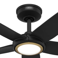 52 inch Zentech Wi-Fi ENERGY STAR® Matte Black Damp Rated Ceiling Fan with LED Light Kit and Handheld Remote