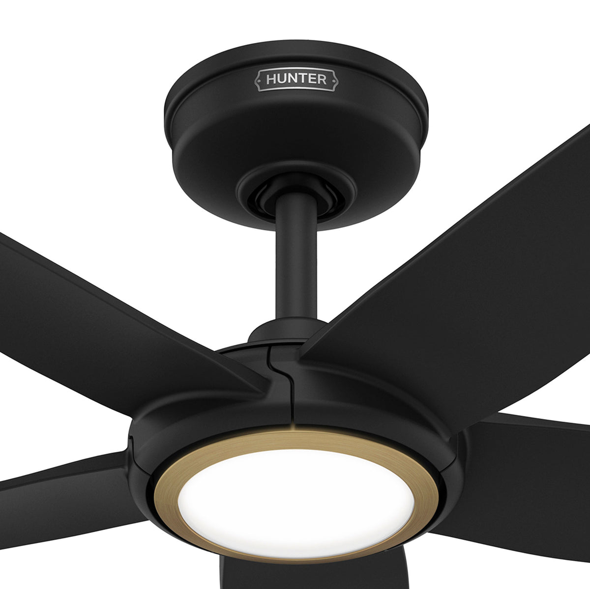 52 inch Zentech Wi-Fi ENERGY STAR® Matte Black Damp Rated Ceiling Fan with LED Light Kit and Handheld Remote
