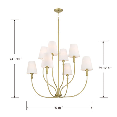38.25'' Mairbourne Vintage Brass 8 Light Chandelier