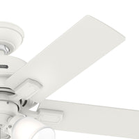 44 inch Crystal Peak Matte White Ceiling Fan with LED Light Kit and Pull Chain