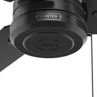 44 inch Cassius Matte Black Damp Rated Ceiling Fan and Pull Chain