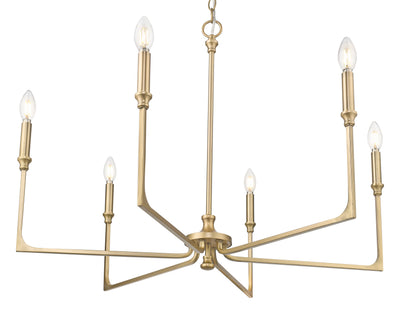 24'' Azara Vintage Brass 6 Light Chandelier