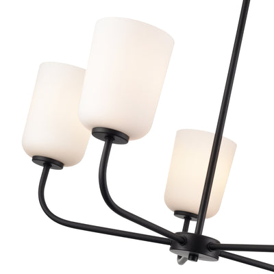 11'' Laphia Matte Black 5 Light Chandelier