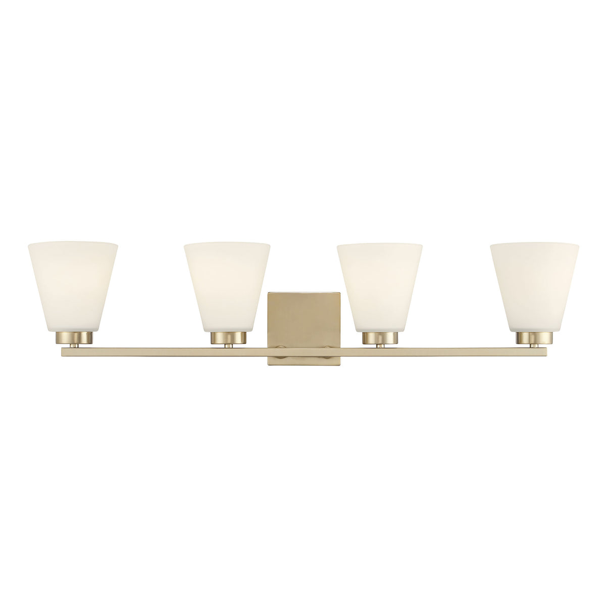 31-inch Strayhan Modern Gold 4-Light White Frosted Glass Bathroom Vanity Light
