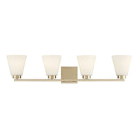 31-inch Strayhan Modern Gold 4-Light White Frosted Glass Bathroom Vanity Light
