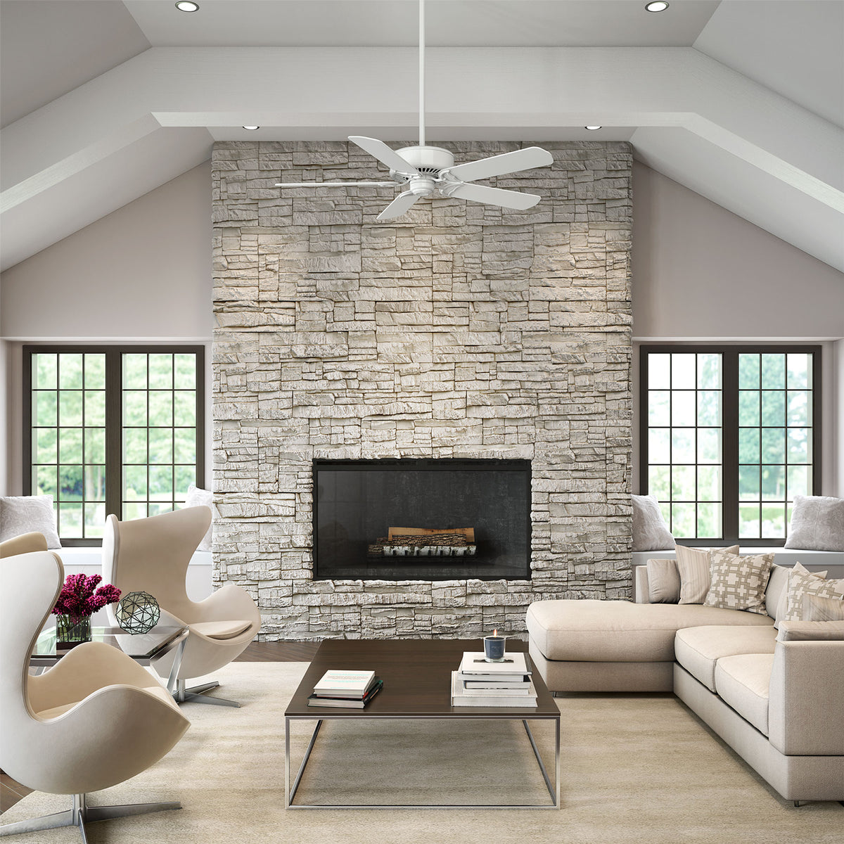 Casablanca 54 inch Panama ENERGY STAR® Snow White Ceiling Fan and Handheld Remote