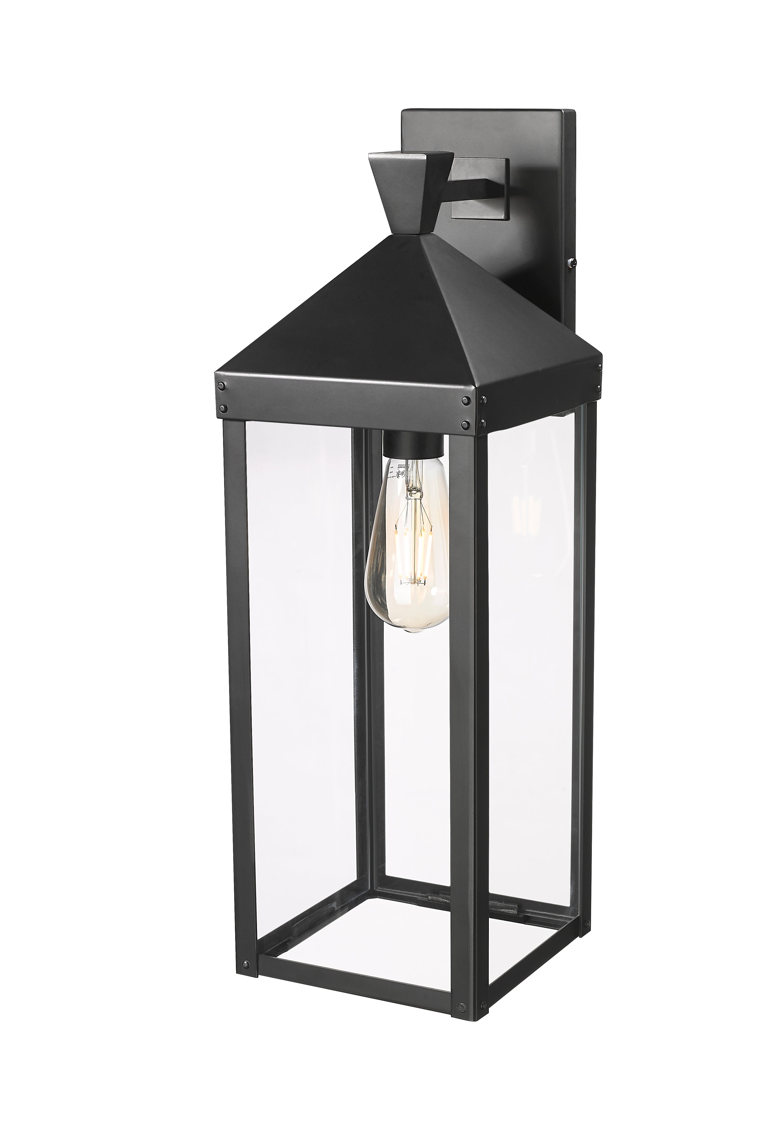 7.25'' Yates Powder Coated Black 1 Light Wall Sconce