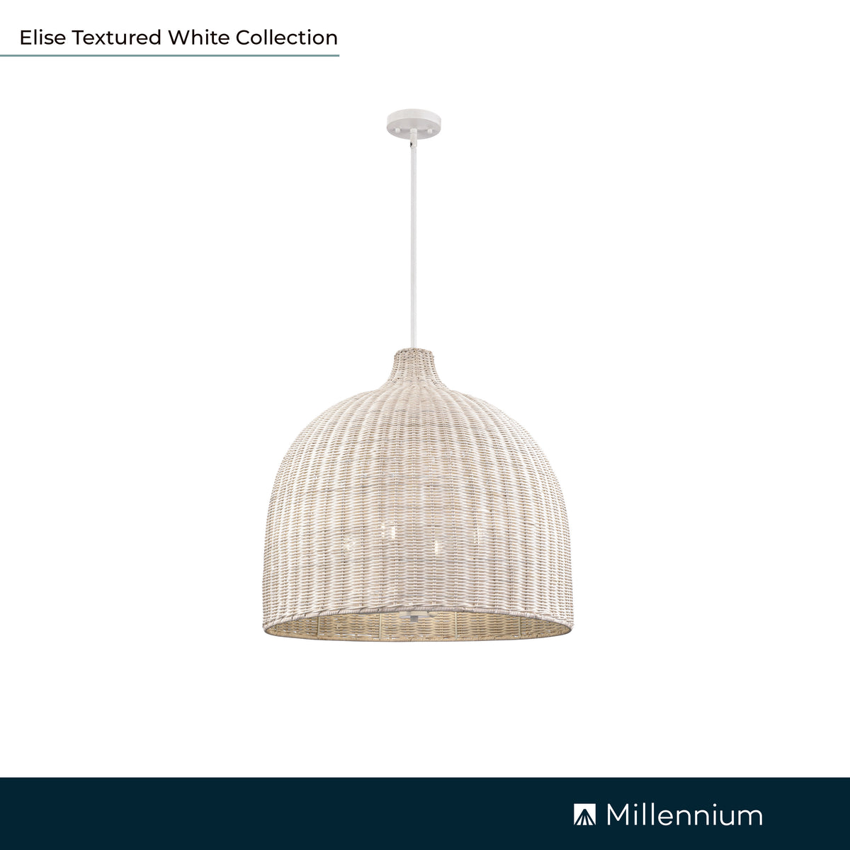 22.5'' Elise Textured White 4 Light Pendant