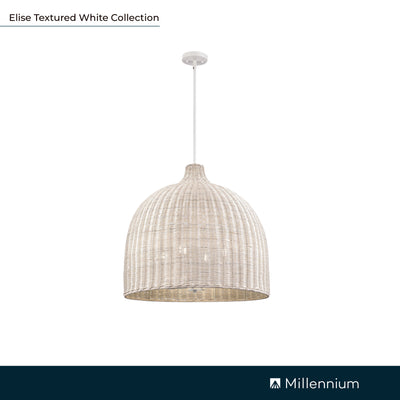 22.5'' Elise Textured White 4 Light Pendant