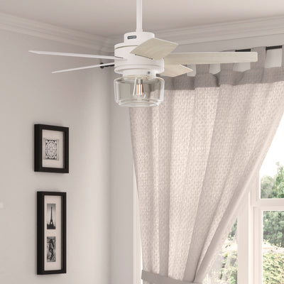44 inch Margo Textured White Ceiling Fan with LED Light Kit and Handheld Remote