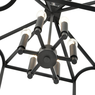 28.5'' Hylena Textured Black 6 Light Pendant