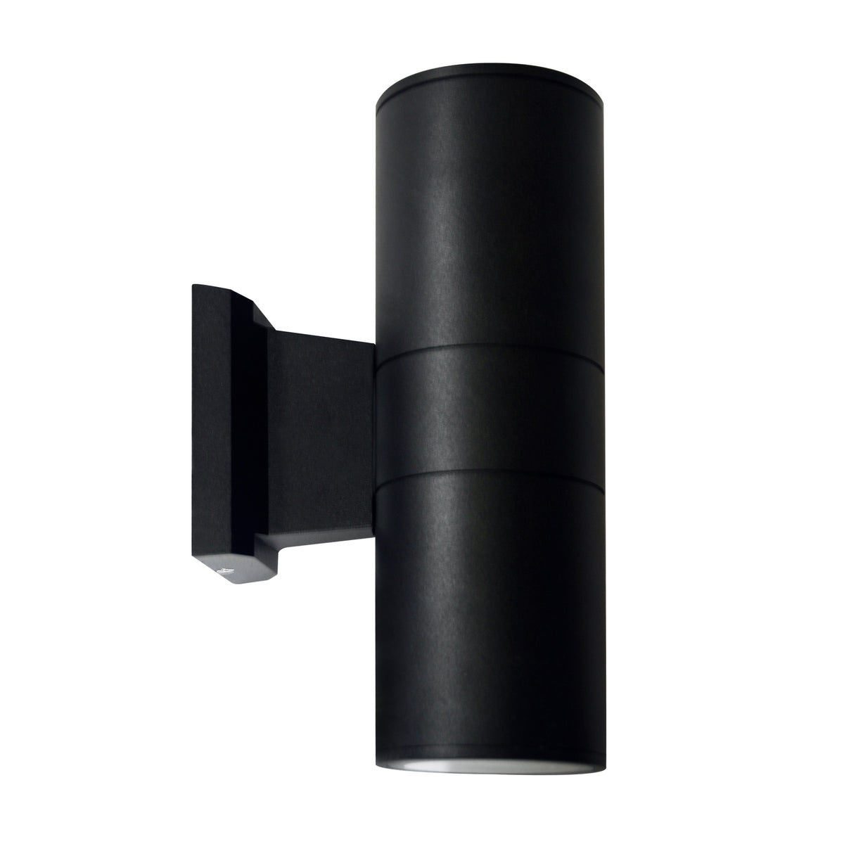4-inch Black Cylinder Outdoor Wall Light with 4000K Light, Black Reflector and 27W Output