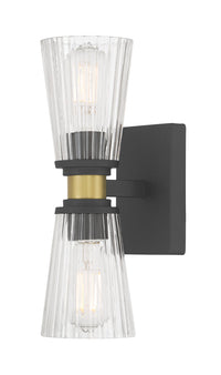 4.25'' Lustria Matte Black 2 Light Wall Sconce